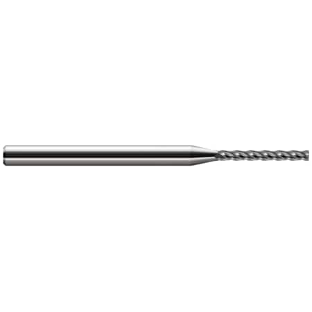 Miniature End Mill - Corner Radius - Long Flute, 0.0620 (1/16), Length Of Cut: 1/2